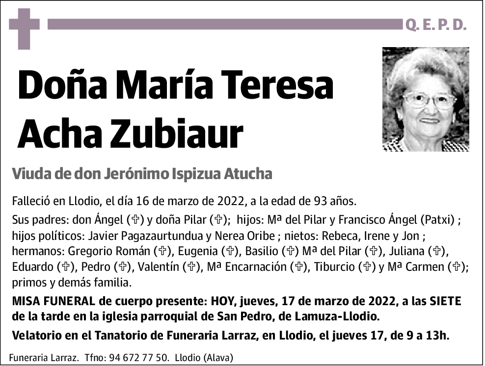 Maria Teresa Acha Zubiaur