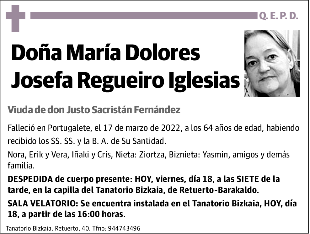 María Dolores Josefa Regueiro Iglesias