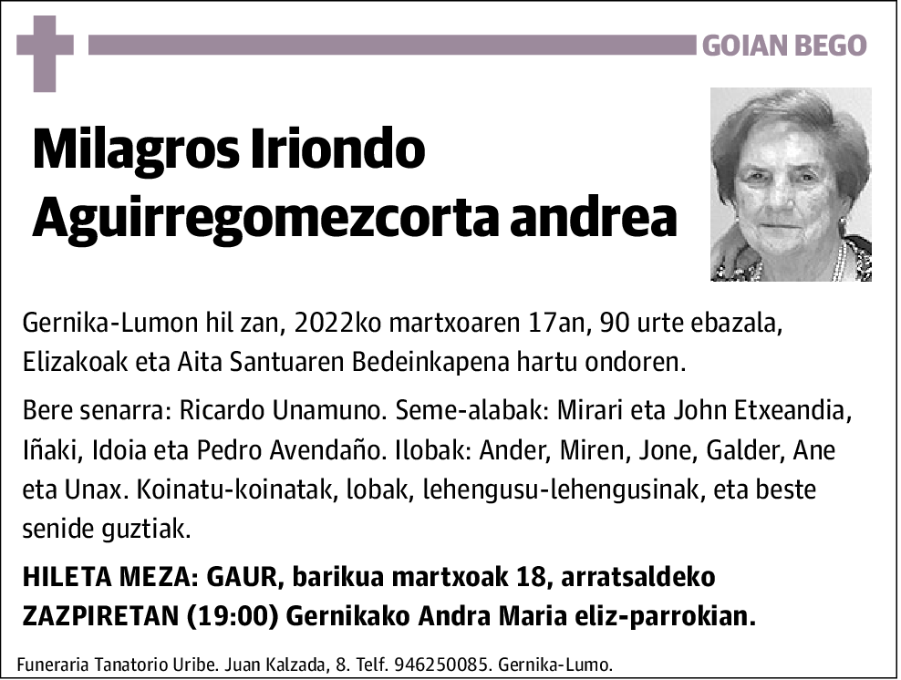 Milagros Iriondo Aguirregomezcorta