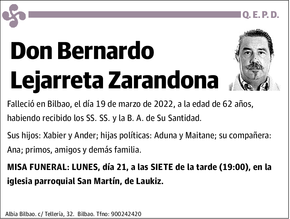 Bernardo Lejarreta Zarandona