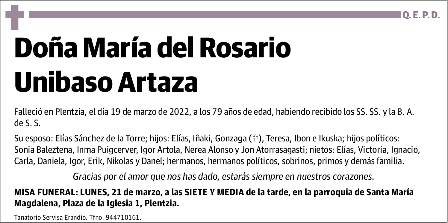 María del Rosario Unibaso Artaza