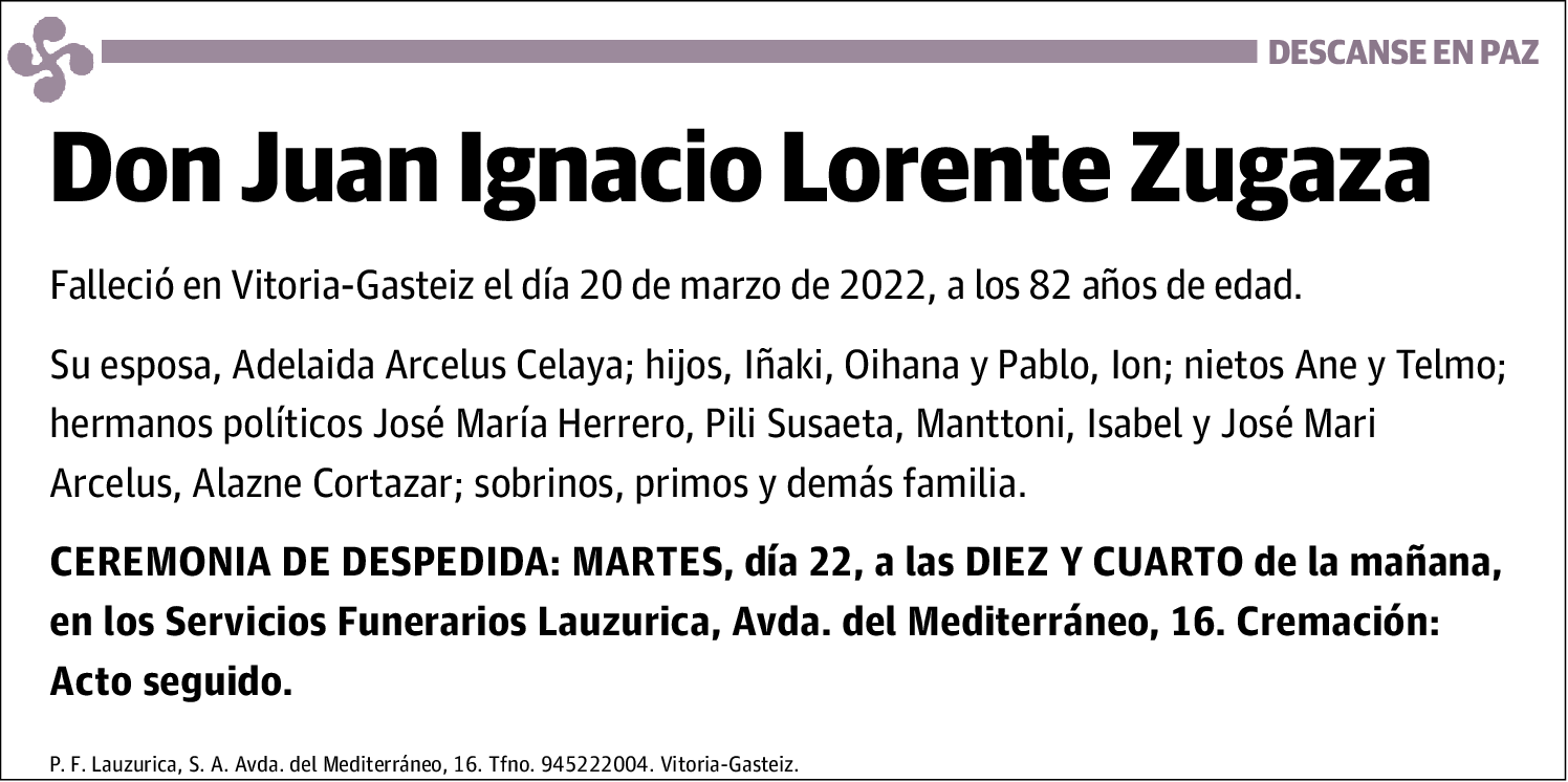 Juan Ignacio Lorente Zugaza