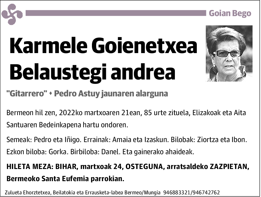 Karmele Goienetxea Belaustegi