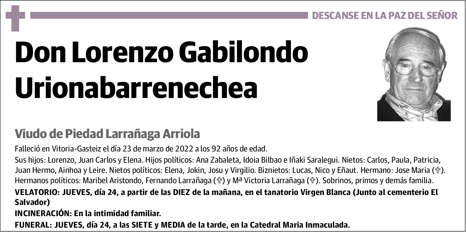 Lorenzo Gabilondo Urionabarrenechea