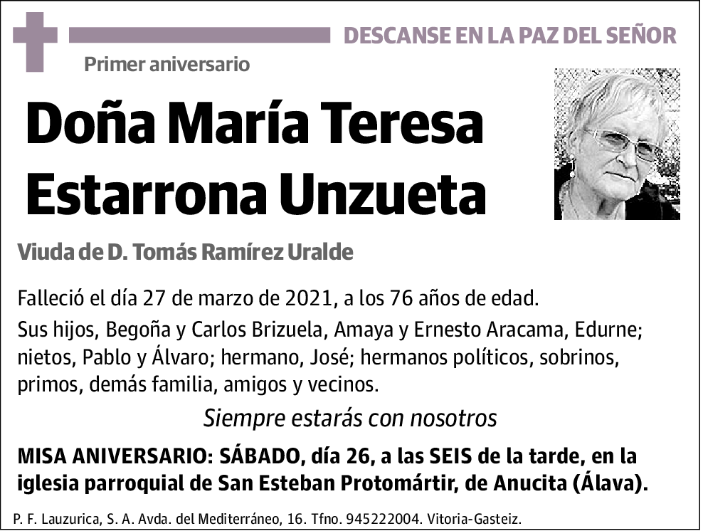 María Teresa Estarrona Unzueta