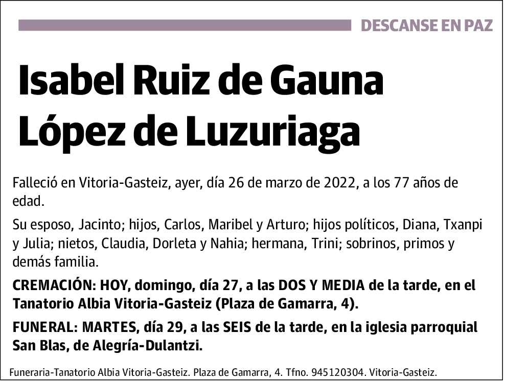 Isabel Ruiz de Gauna López de Luzuriaga