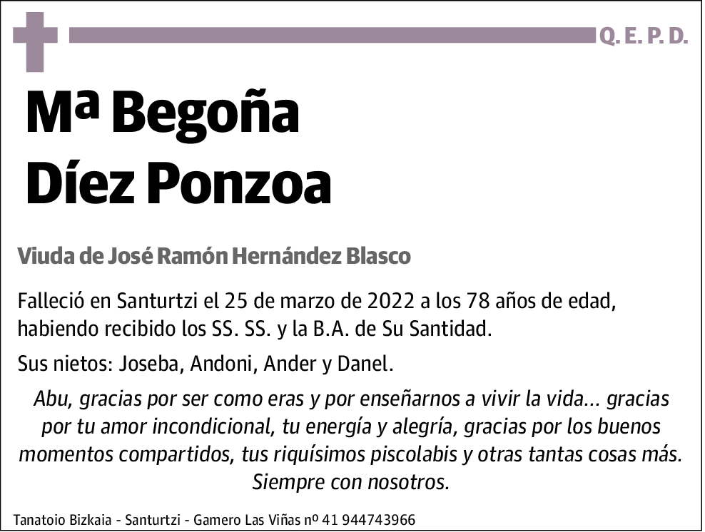 Mª Begoña Díez Ponzoa