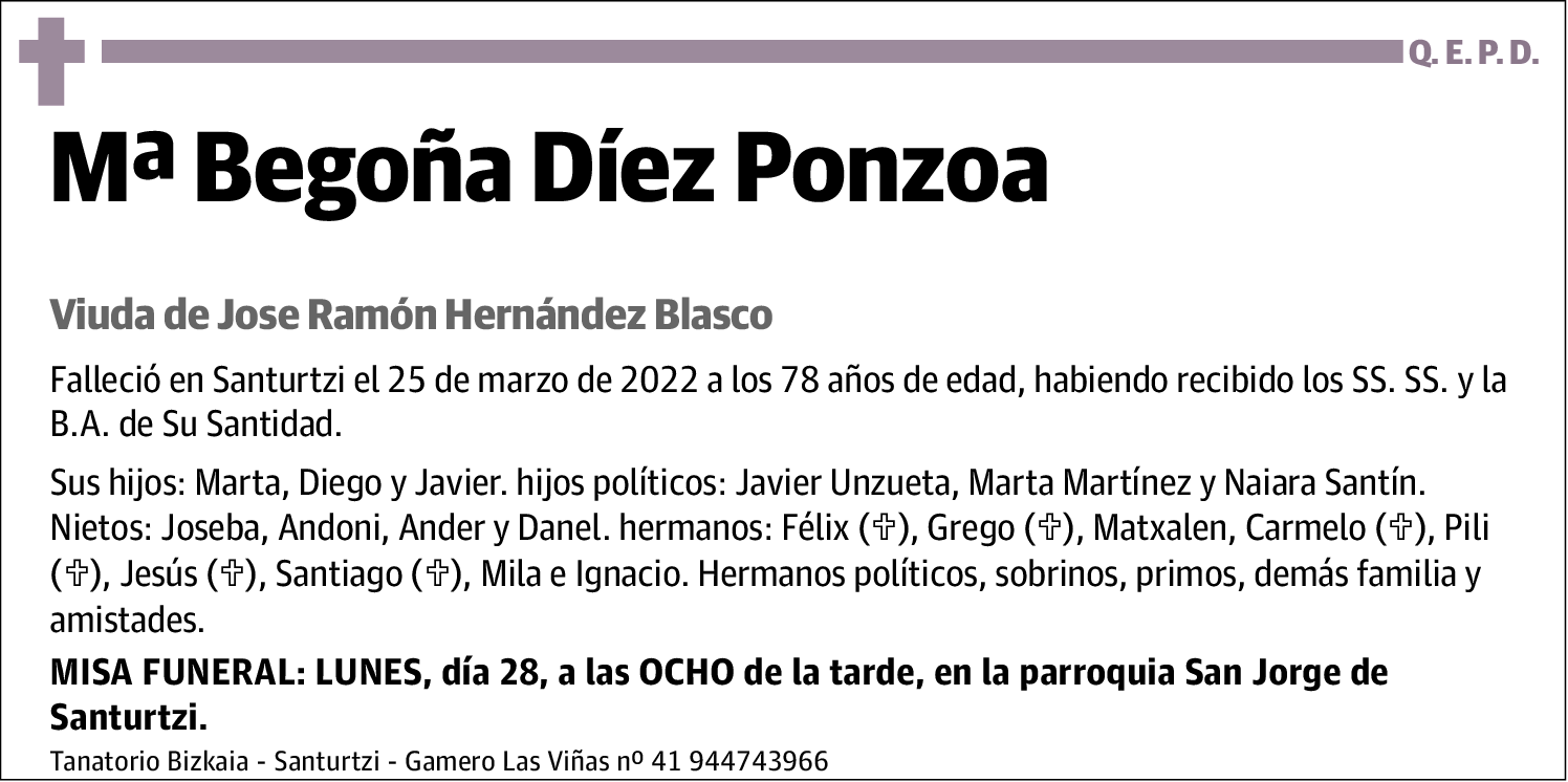 Mª Begoña Díez Ponzoa