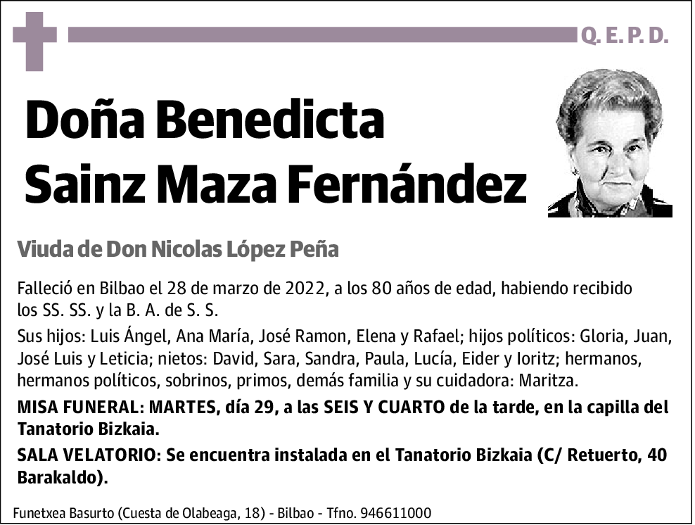 Benedicta Sainz Maza Fernández