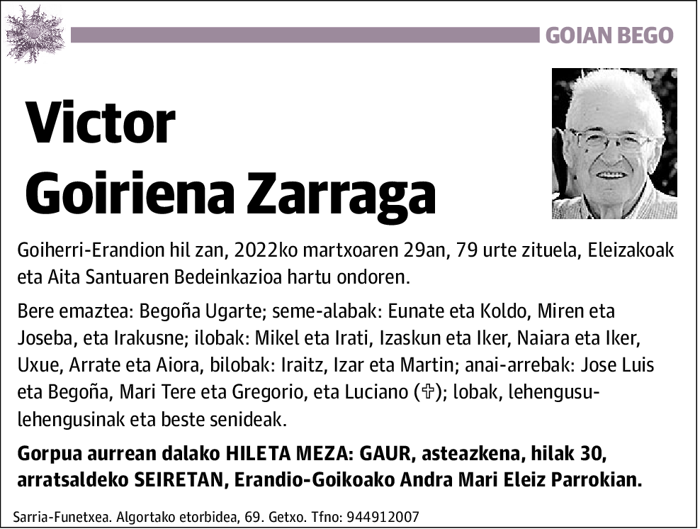 Victor Goiriena Zarraga