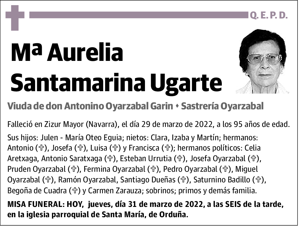 Mª Aurelia Santamarina Ugarte