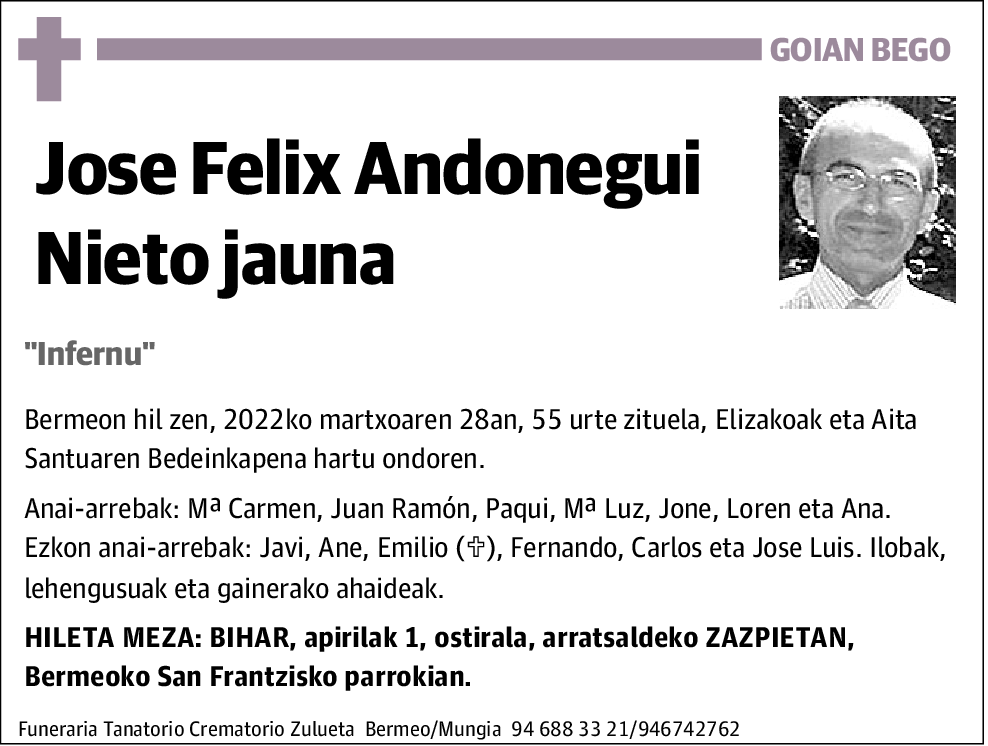 Jose Felix Andonegui Nieto