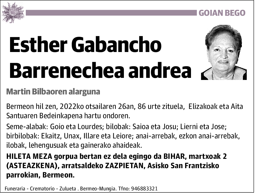 Esther Gabancho Barrenechea