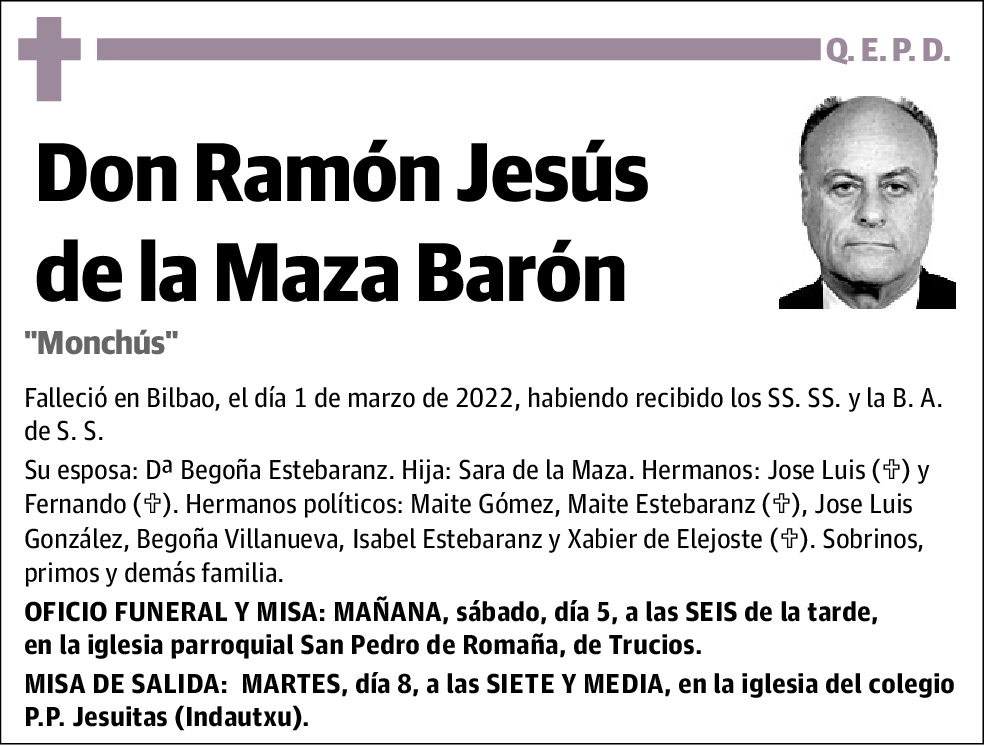 Ramón Jesús de la Maza Barón