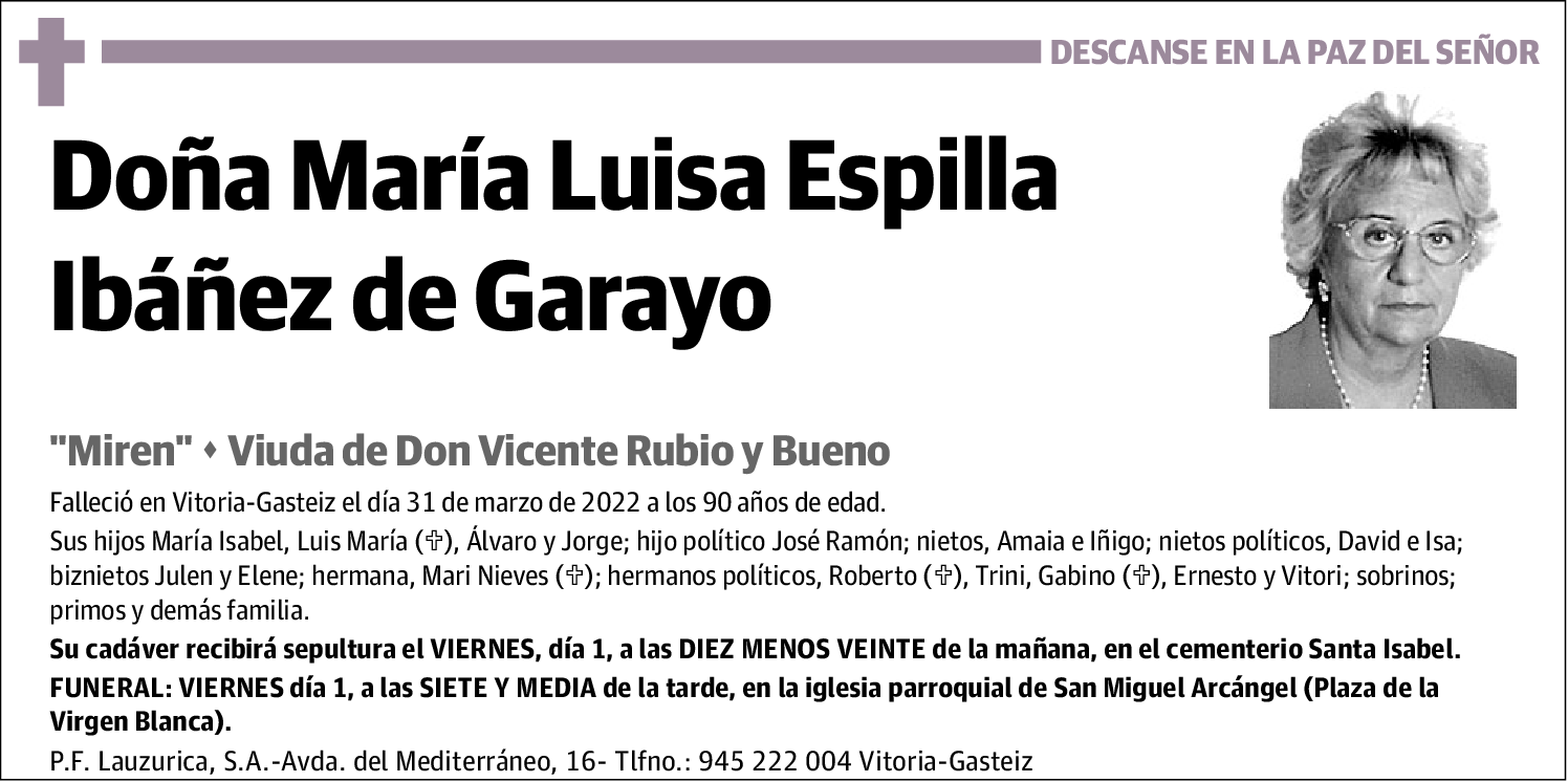 Mª Luisa Espilla Ibáñez de Garayo