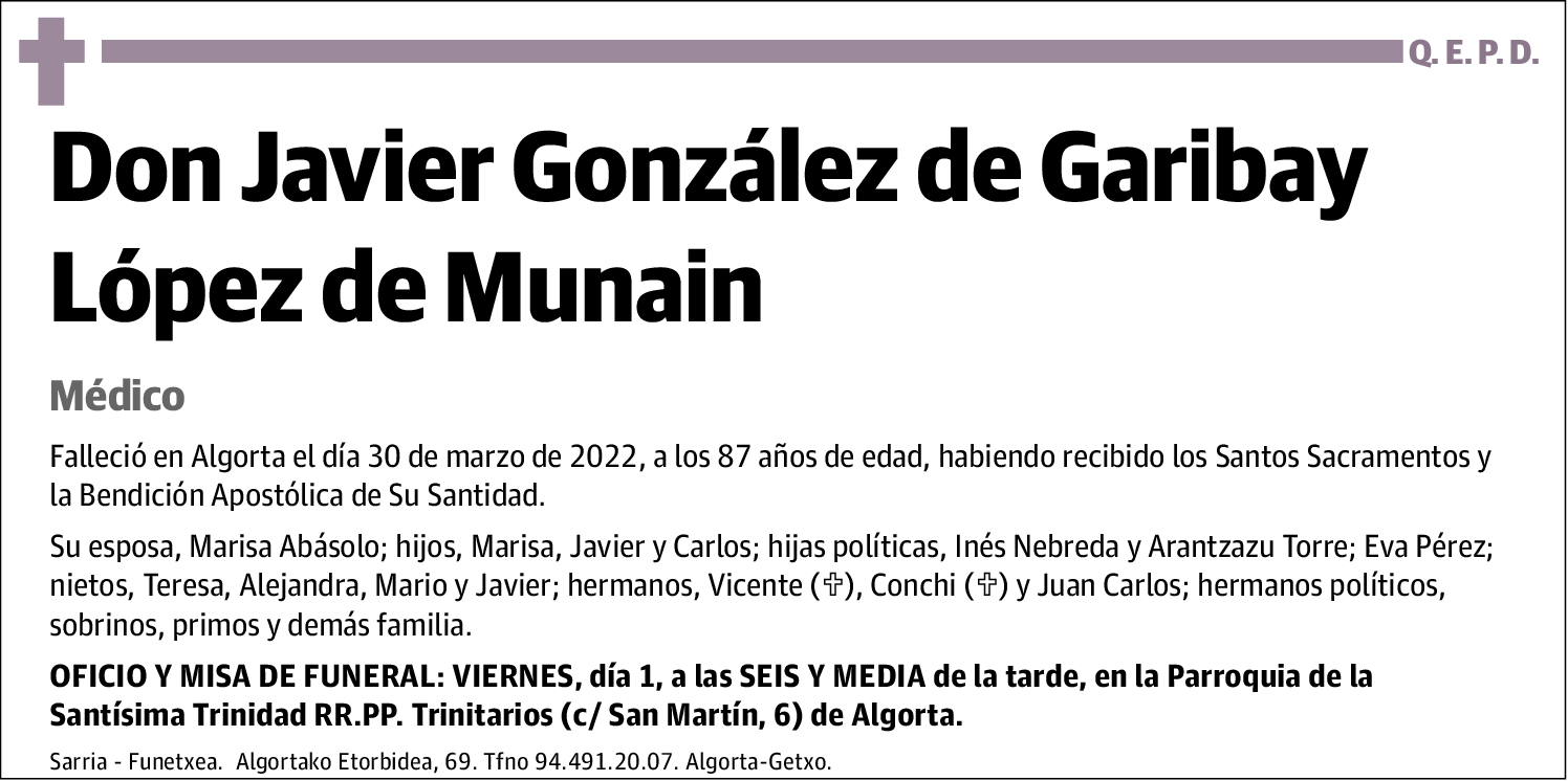 Javier González de Garibay López de Munain