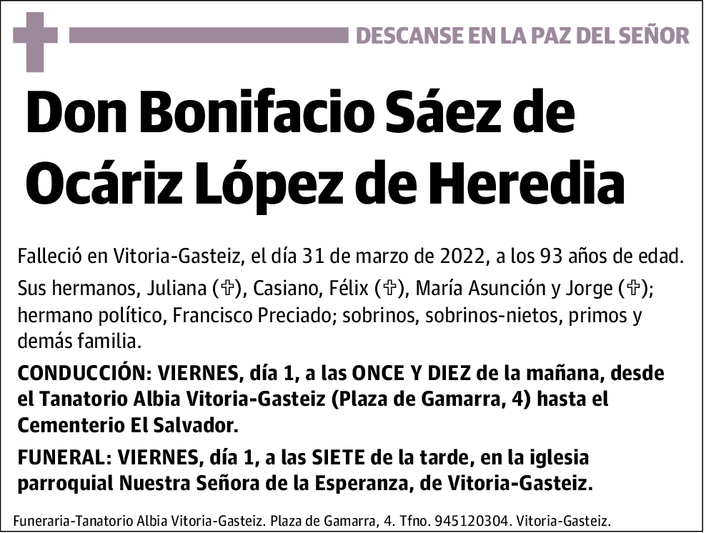 Bonifacio Sáez de Ocáriz López de Heredia