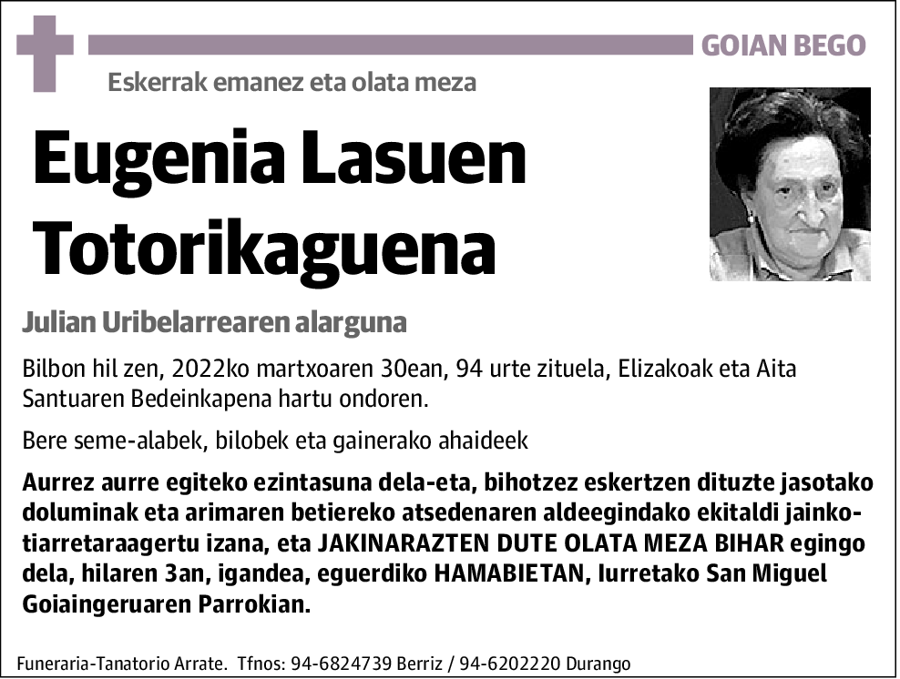 Eugenia Lasuen Totirikaguena