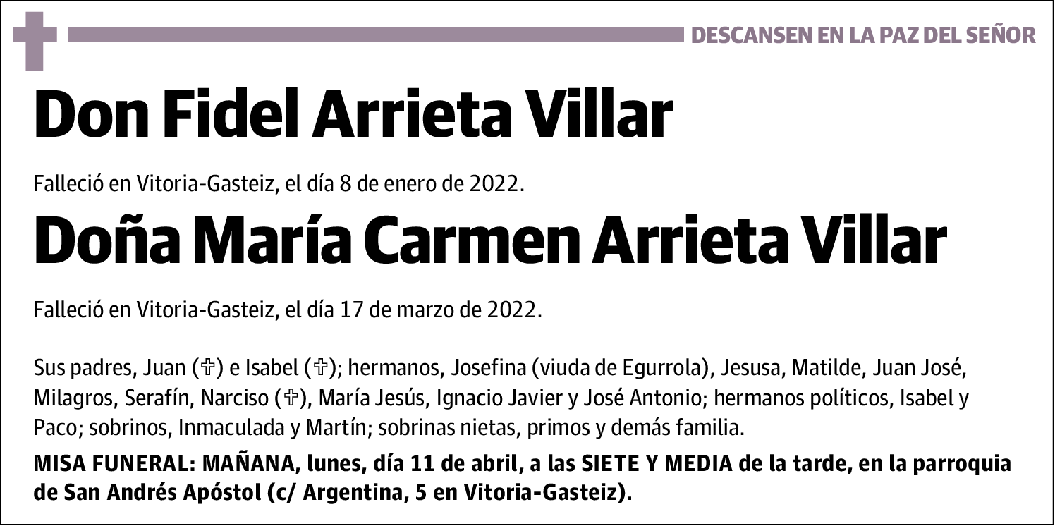 Fidel Y Maria Carmen Arrieta Villar