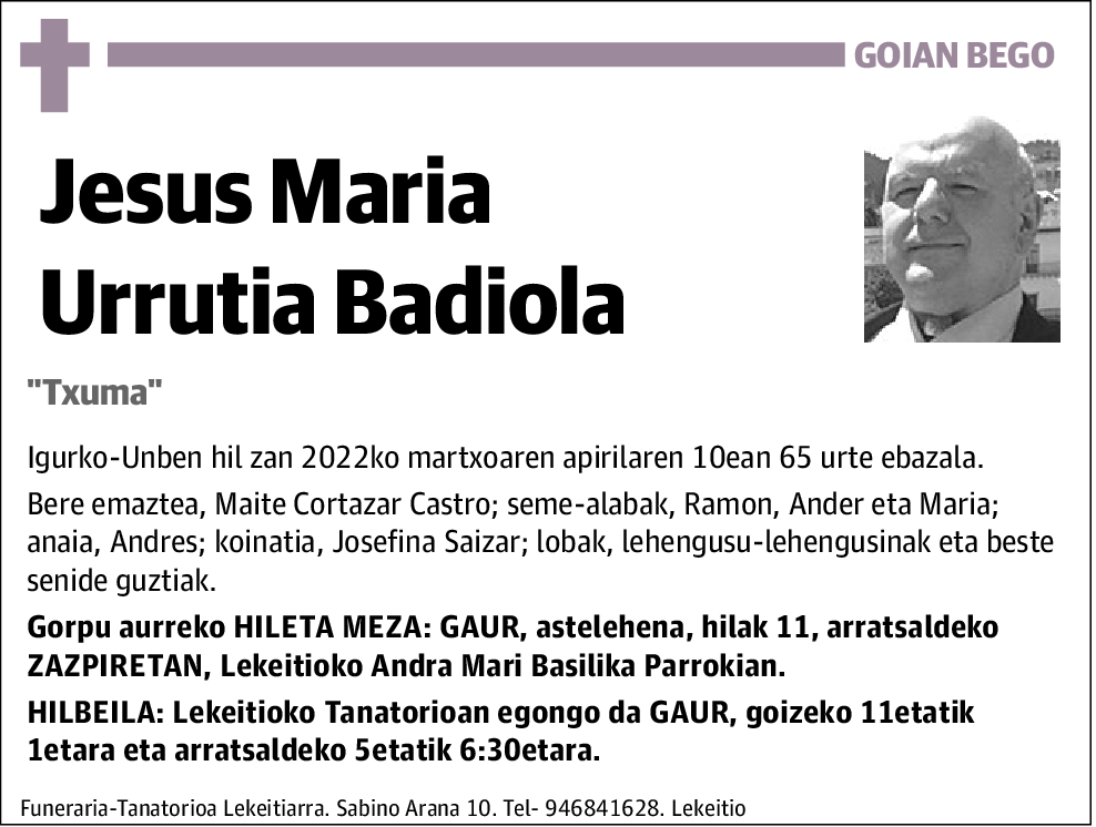 Jesus Maria Urrutia Badiola