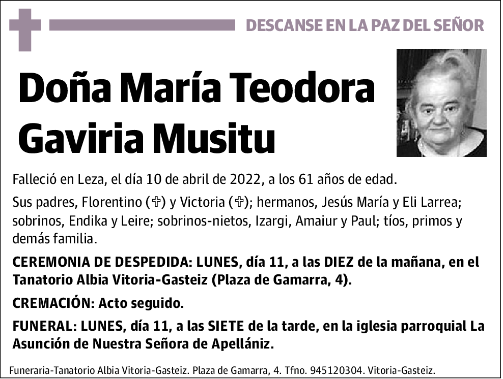 María Teodora Gaviria Musitu