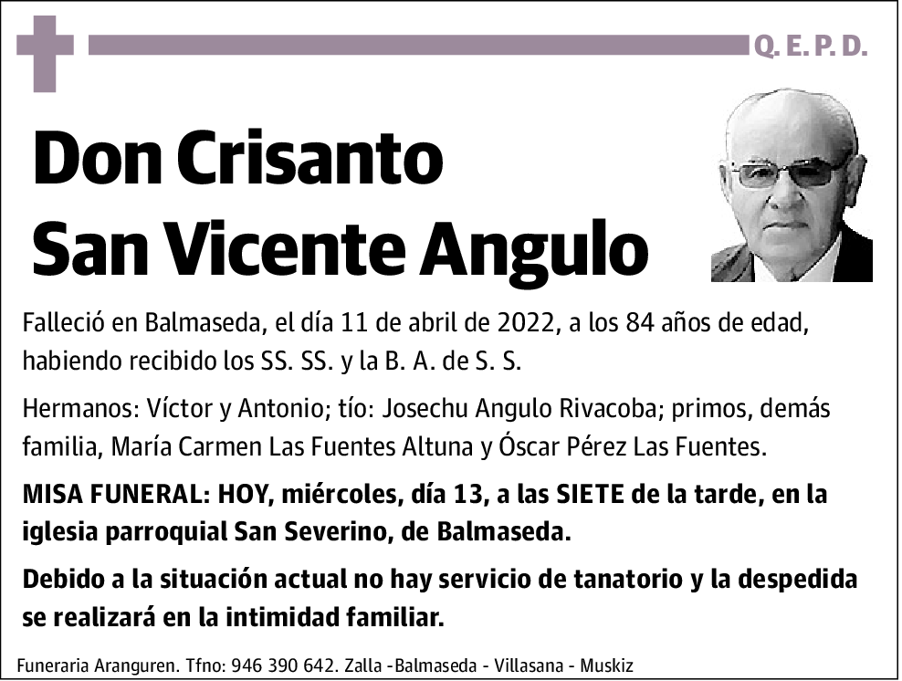 Crisanto San Vicente Angulo