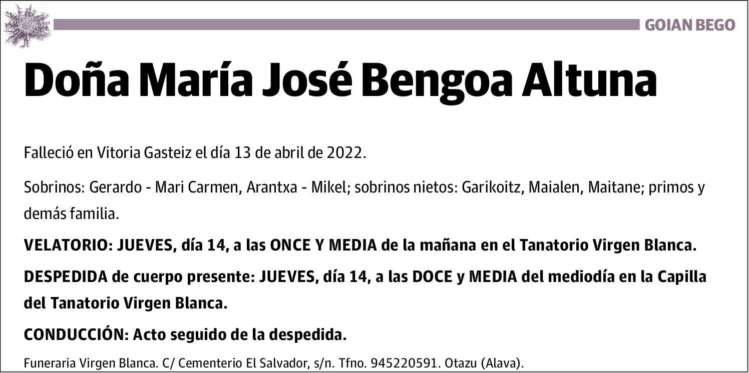 María José Bengoa Altuna