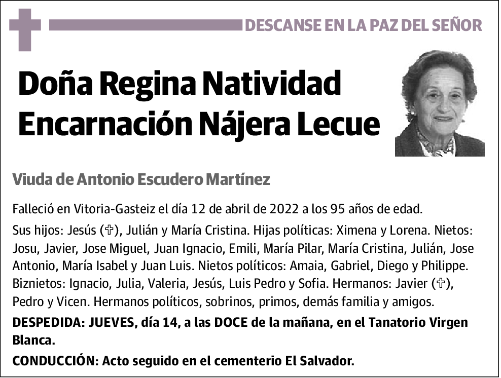 Regina Natividad Encarnación Nájera Lecue