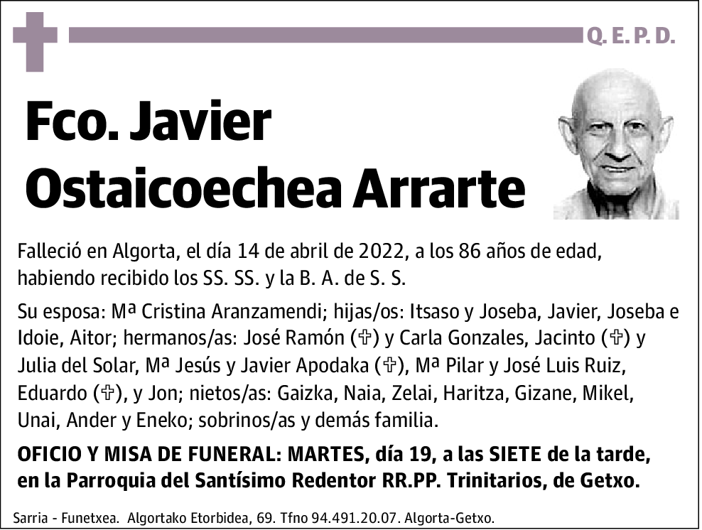 Fco. Javier Ostaicoechea Arrarte