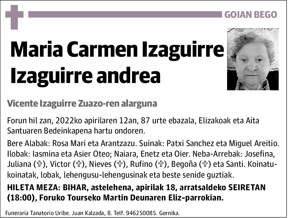 Maria Carmen Izaguirre Izaguirre