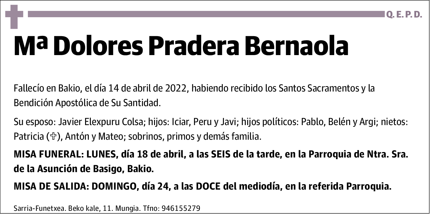 Mª Dolores Pradera Bernaola