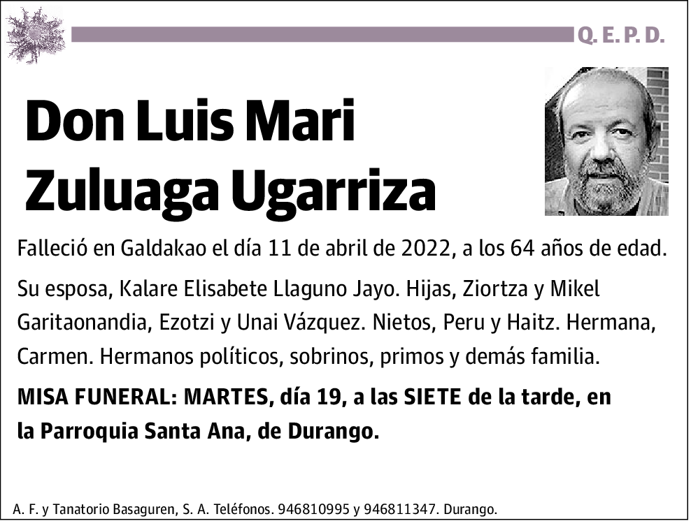 Luis Mari Zuluaga Ugarriza