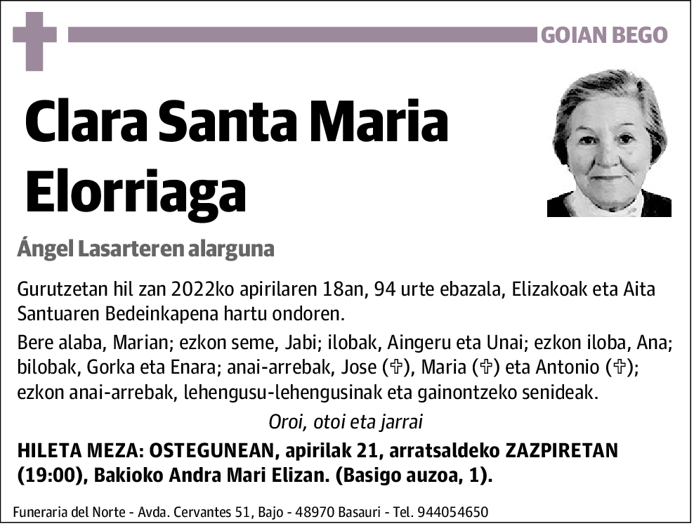 Clara Santa Maria Elorriaga