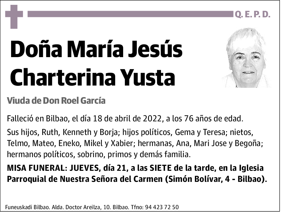 Marñia Jesús Charterina Yusta