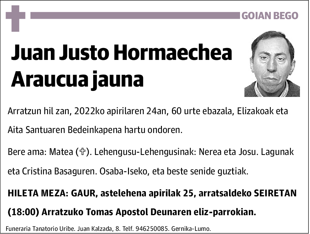 Juan Justo Hormaechea Araucua