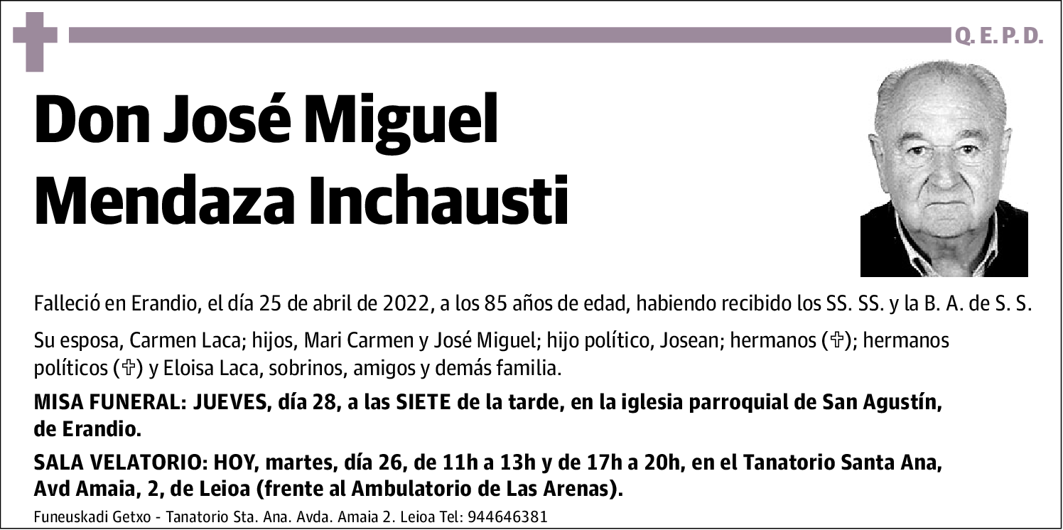 José Miguel Mendaza Inchausti