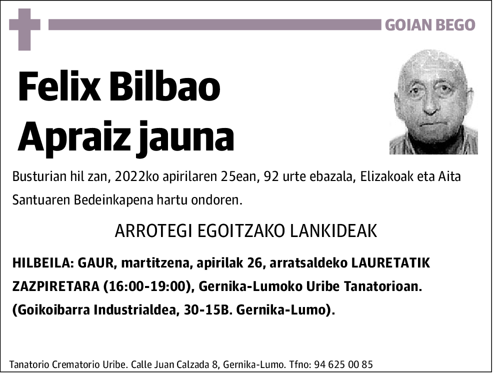 Felix Bilbao Apraiz