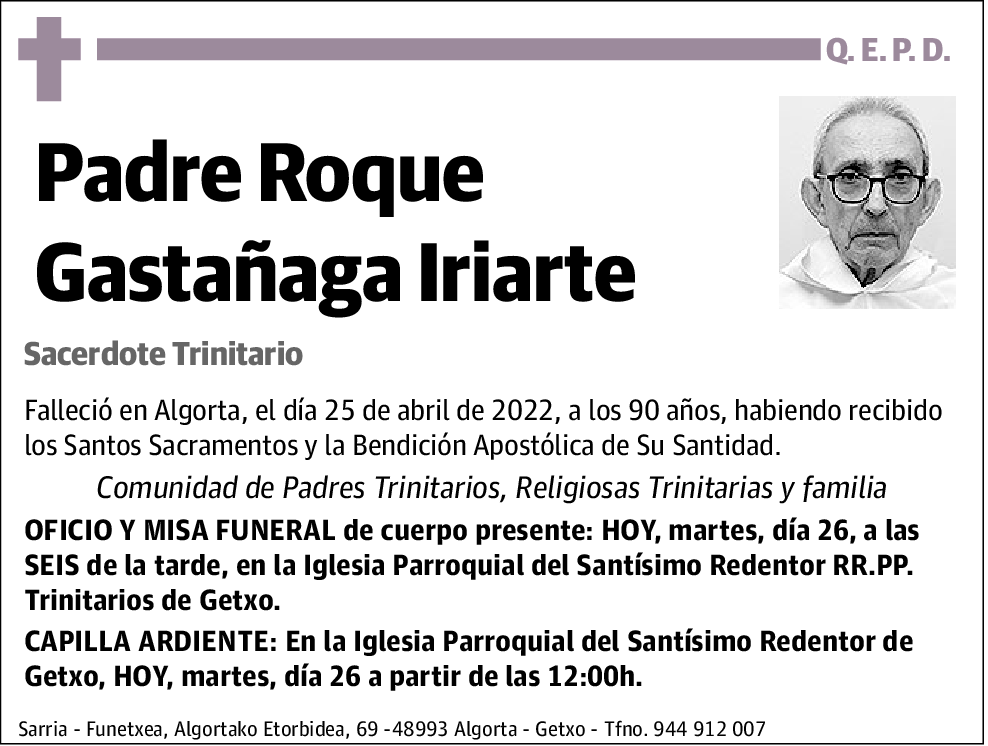 Padre Roque Gastañaga Iriarte