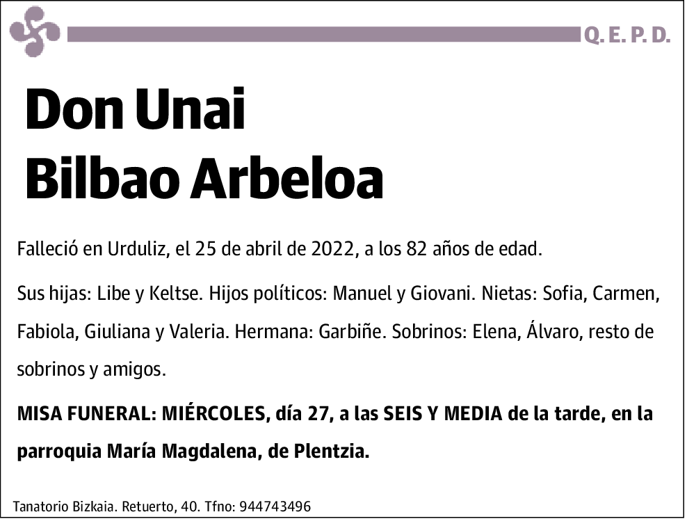 Unai Jon Gurutz Bilbao Arbeloa