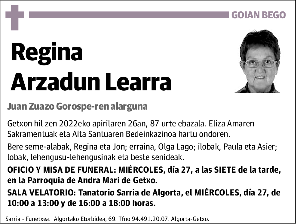 Regina Arzadun Learra