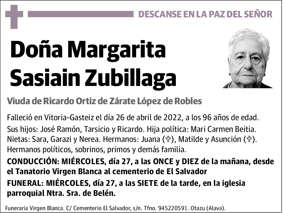 Margarita Sasiain Zubillaga