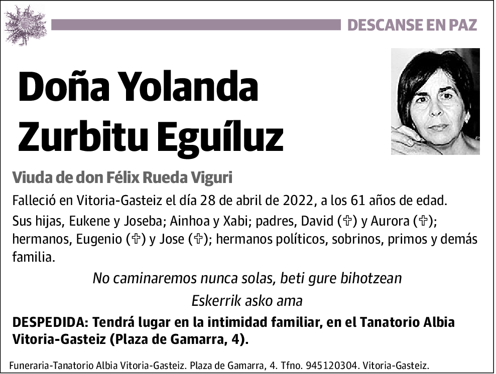 Yolanda Zurbitu Eguiluz