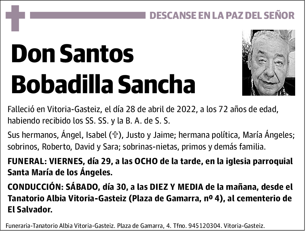 Santos Bobadilla Sancha