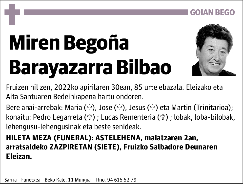 Miren Begoña Barayazarra Bilbao