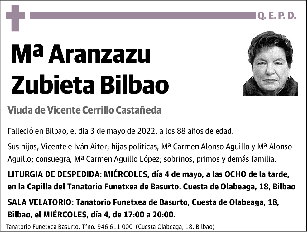 Mª Aranzazu Zubieta Bilbao