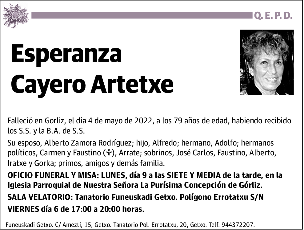 Esperanza Cayero Artetxe