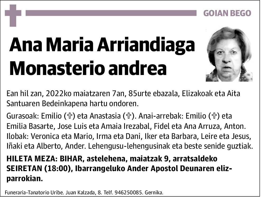 Ana Maria Arriandiaga Monasterio