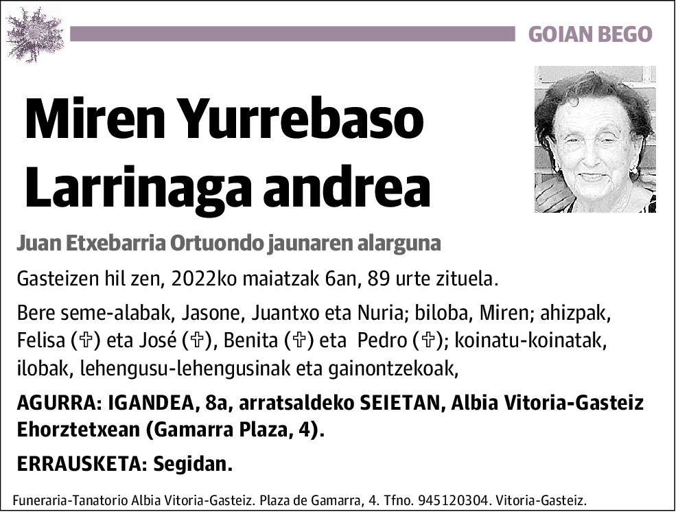 Miren Yurrebaso Larrinaga