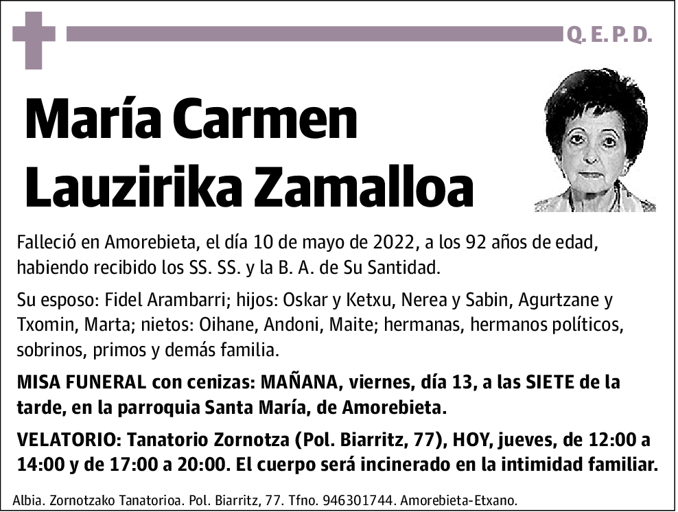 María Carmen Lauzirika Zamalloa