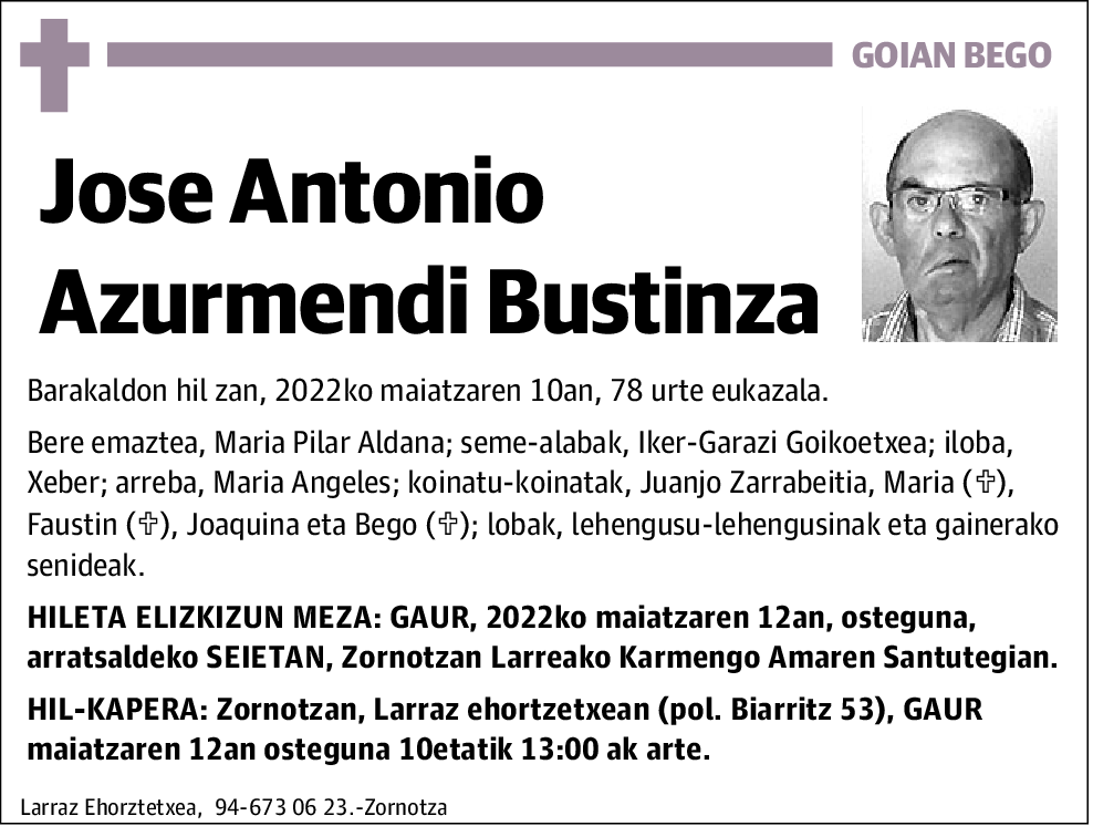 Jose Antonio Azurmendi Bustinza